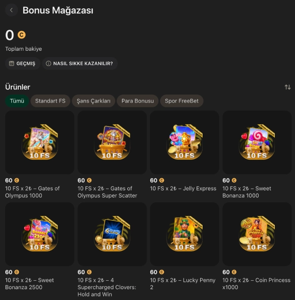 1King Casino royal shop screen with points-based rewards